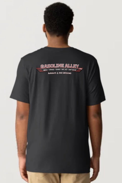 Men’s Gasoline Alley USA™ Logo T-Shirt – Front & Back Graphic | Burnouts & Bad Decisions