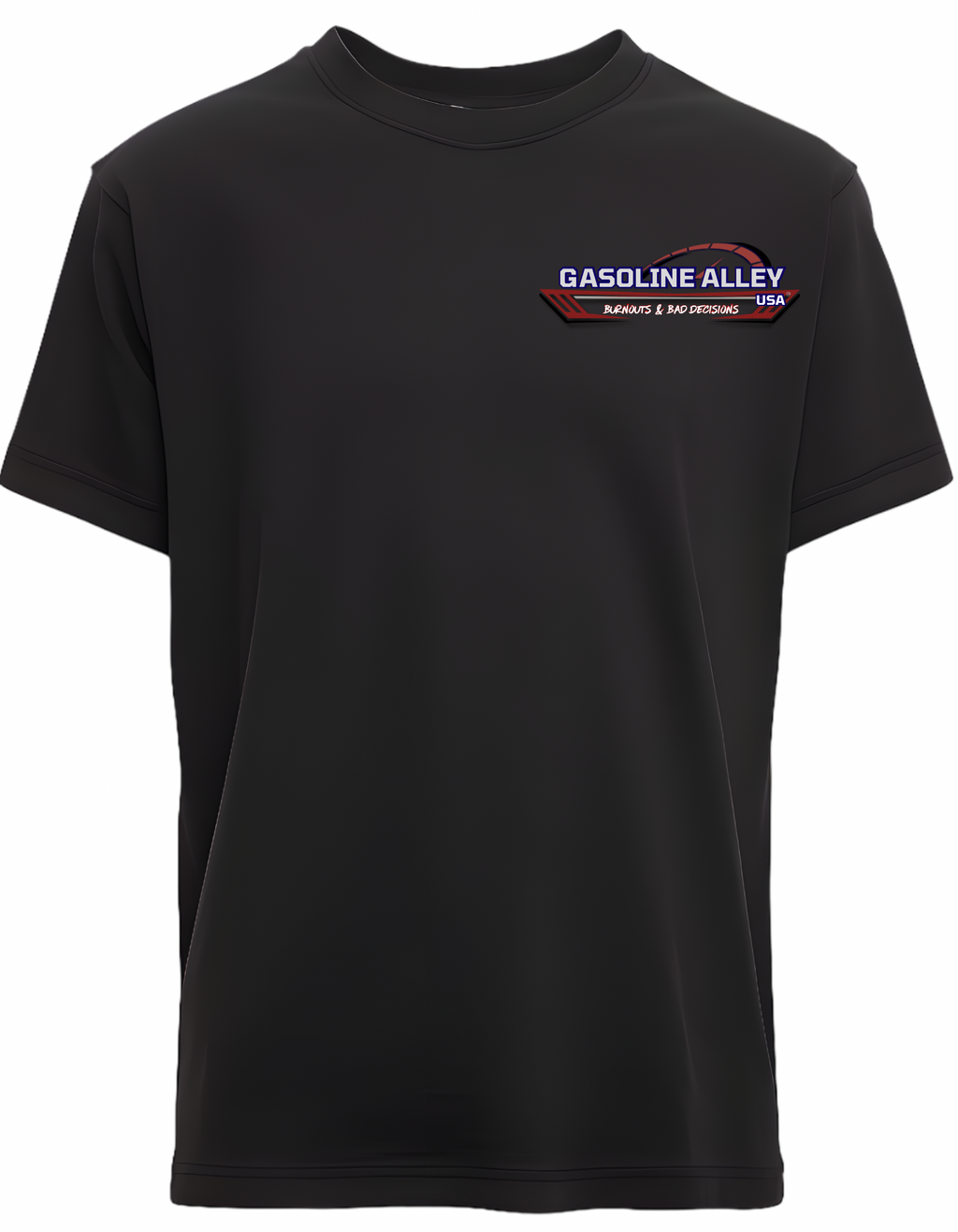 Men’s Gasoline Alley USA™ Logo T-Shirt – Front & Back Graphic | Burnouts & Bad Decisions