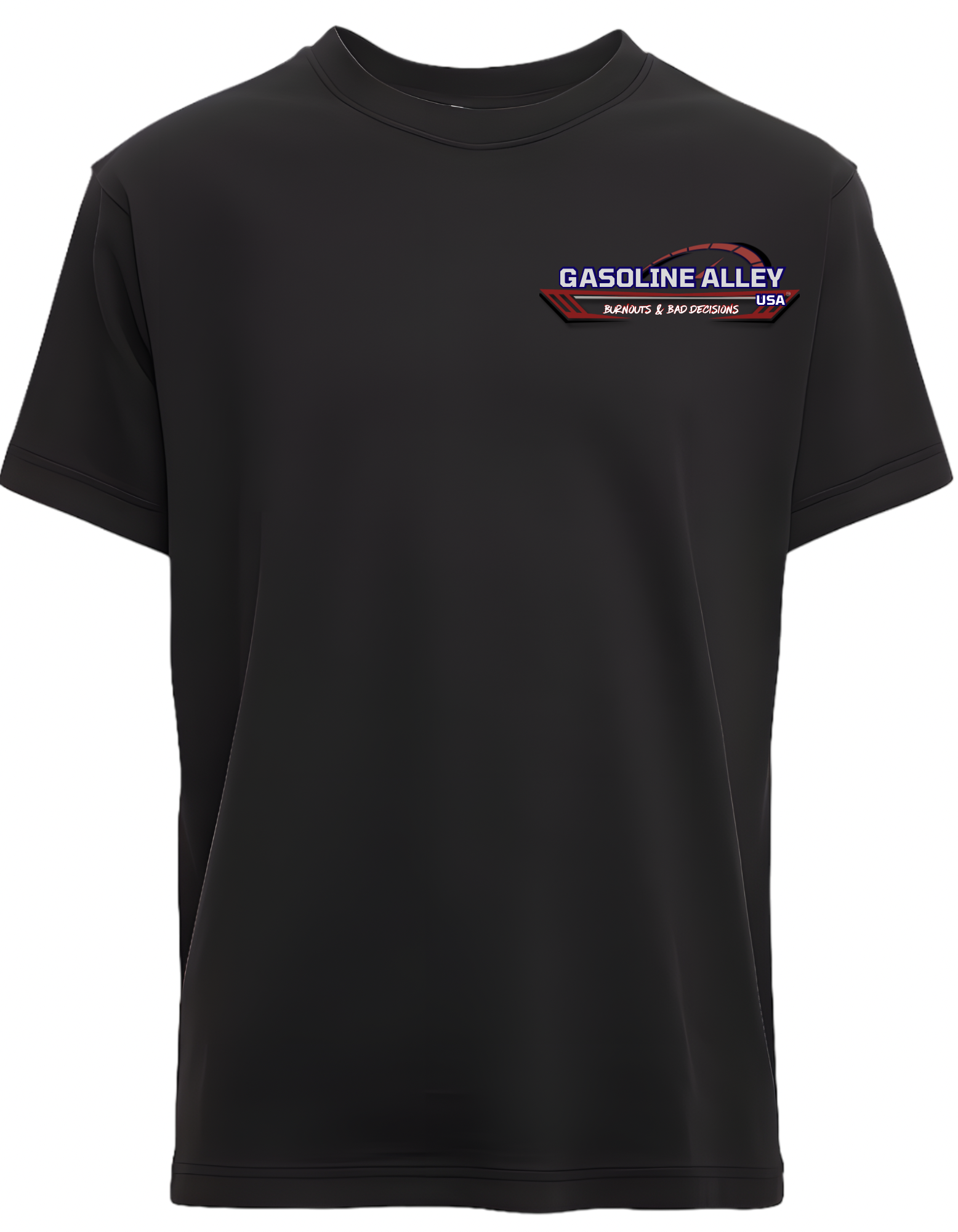 Men’s Gasoline Alley USA™ Logo T-Shirt – Front & Back Graphic | Burnouts & Bad Decisions