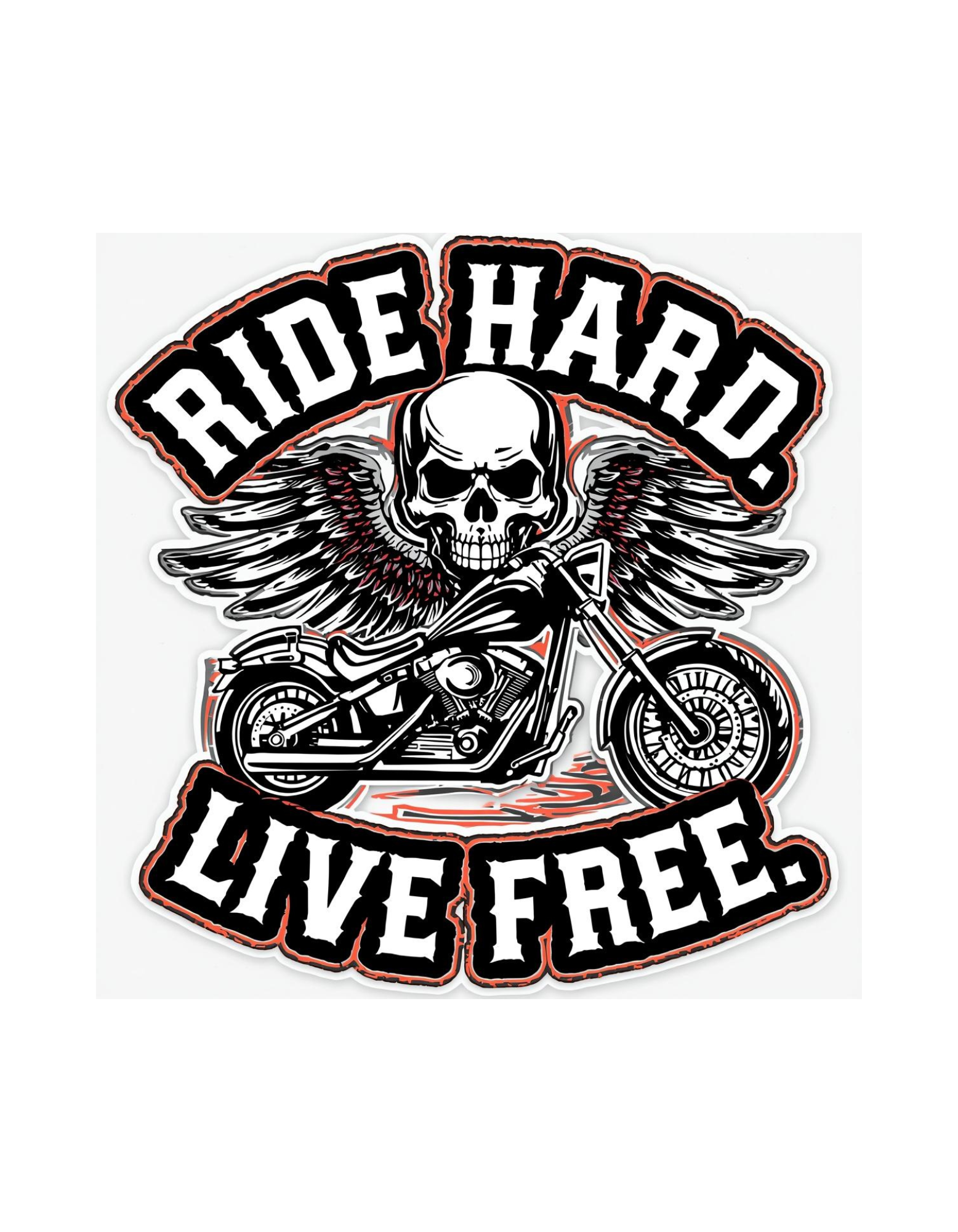 flaming skull biker decal motorcycle sticker Iron Alley Gasoline Alley USA